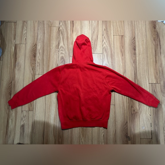 NIKE - SPORTSWEAR CLUB FLEECE - HOODIE - SIZE M - RED & WHITE - Picture 2 of 2